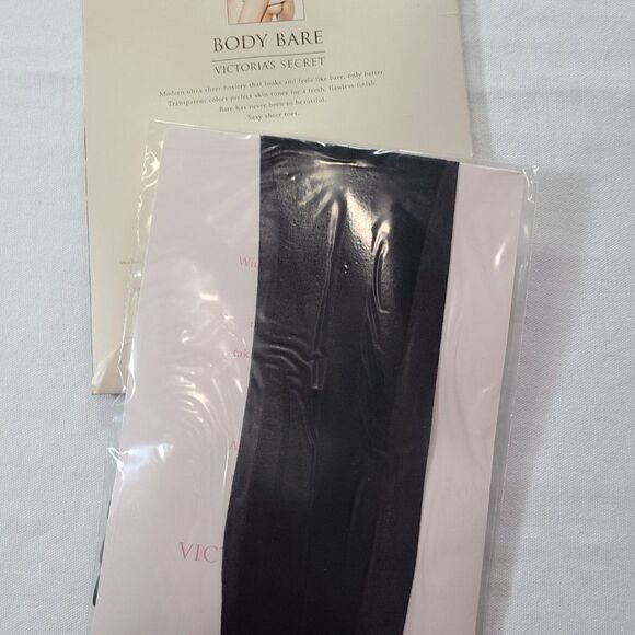 NWT 2 Pack Thigh High Stockings Pantyhose Bare Black Size Small Hosiery Set - Picture 5 of 9